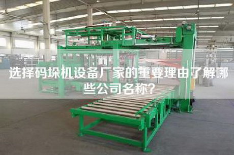 選擇碼垛機設備廠家的重要理由了解哪些公司名稱?