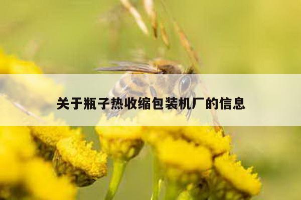 關于瓶子熱收縮包裝機廠的信息